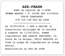 exemple annonce legale lyon dissolution